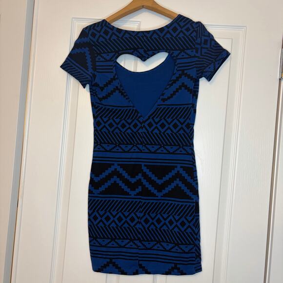 Pink Victorias Secret womens blue black geometric mini dress.  Y2K.  Size S - Picture 6 of 6